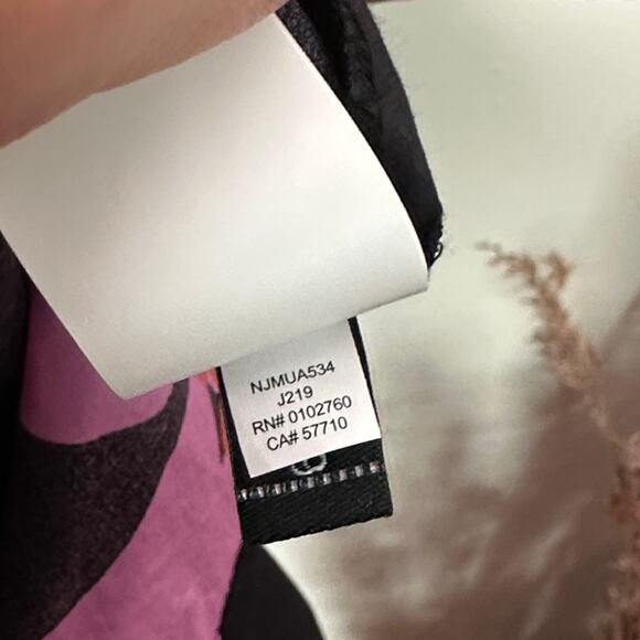 KATE SPADE Grand Flora Cotton Poplin Mini Dress Black Pink Sz 6 {OO40} - Picture 6 of 6